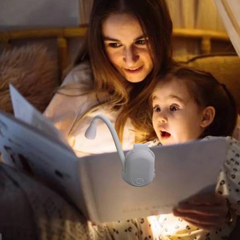 Leeslamp op Clip met Flexibele Arm en LED Verlichting voor Naast het Bed Bureau Draadloos Dimbaar Nachtlampje | Sansoti