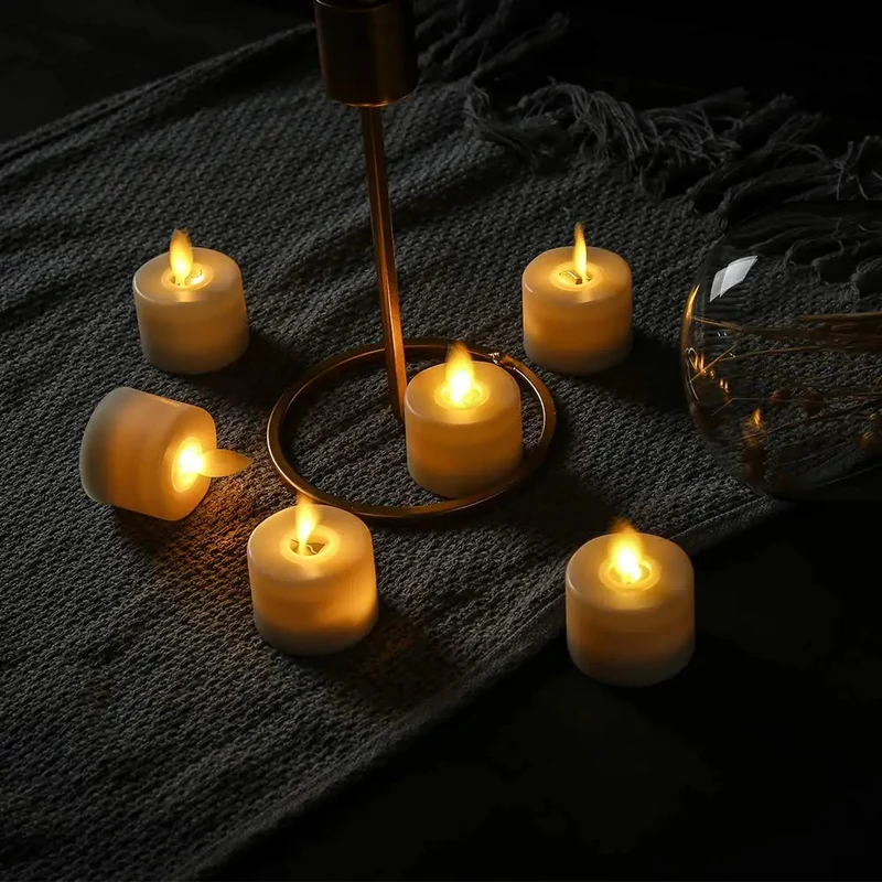 LED Theelichtjes met Afstandsbediening Timer en Realistische Flikkering Vlamloze Sfeerverlichting Warm Licht | Sansoti