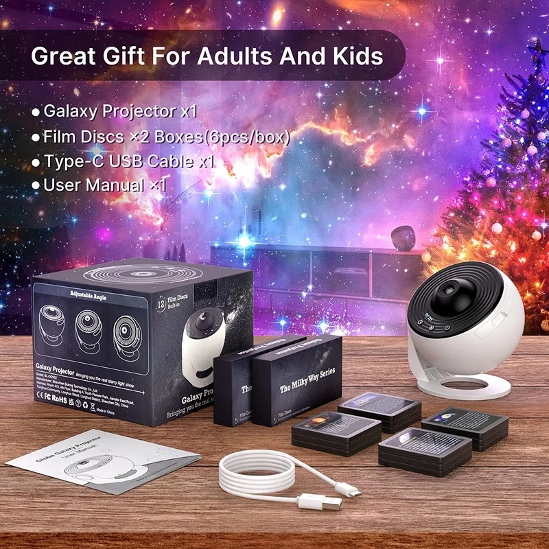 Sterrenprojector met 13 Lichtscenario's Timer en Afstandsbediening Nachtelijke Hemel Galaxy Projector Slaapkamer | Sansoti