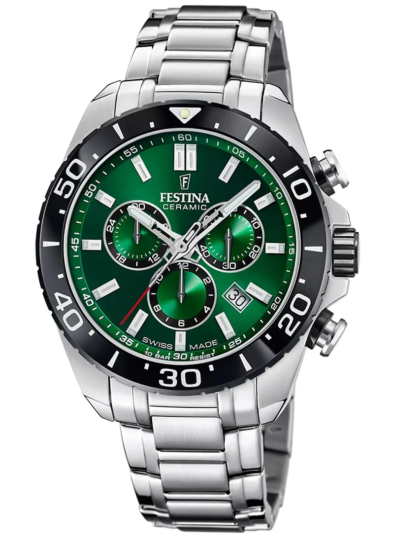 Festina F20042/3 Herren Chronograph • Saphirglas • Stahl/Grün