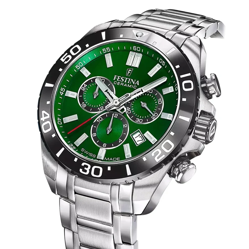 Festina F20042/3 Herren Chronograph • Saphirglas • Stahl/Grün
