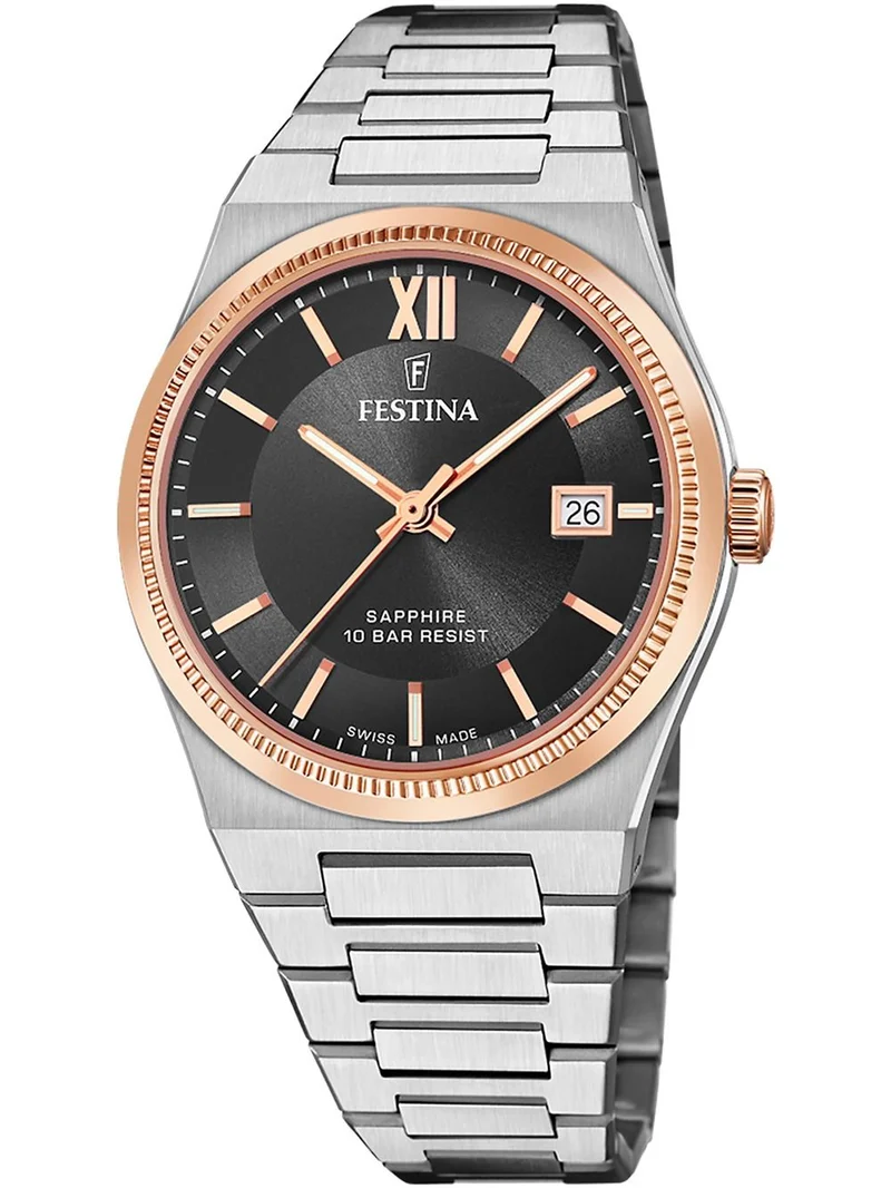 Festina Swiss Made Rivé F20036/3 Herren • Saphirglas entspiegelt • Swiss Made Quarzwerk