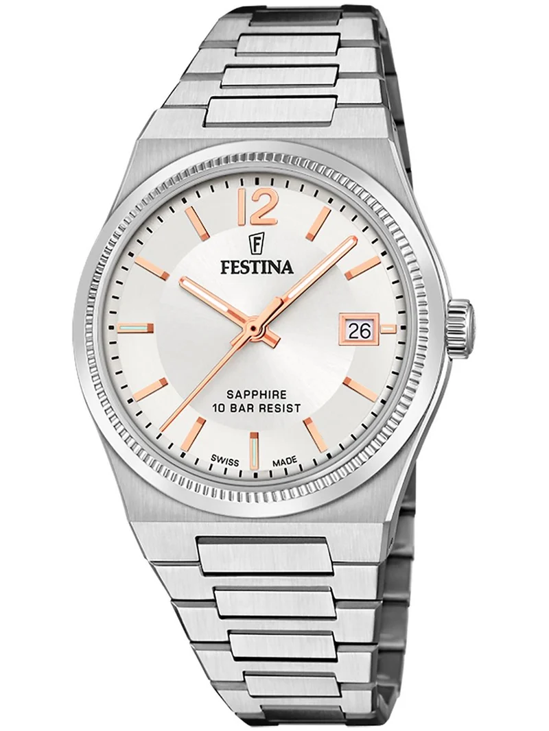 Festina Rivé F20035/2 Damenuhr Silber • Saphirglas • Swiss Made Quarzwerk