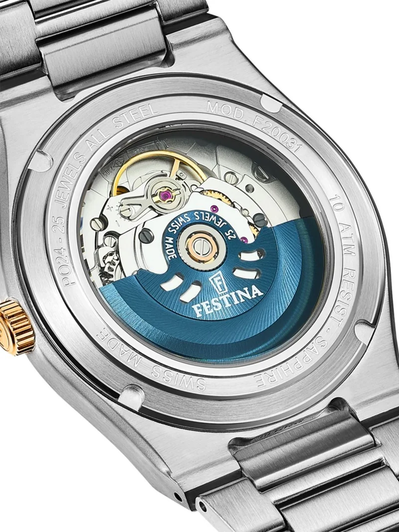 Festina Rivé F20031/3 Damenuhr Schwarz • Automatikwerk Swiss Made • Saphirglas
