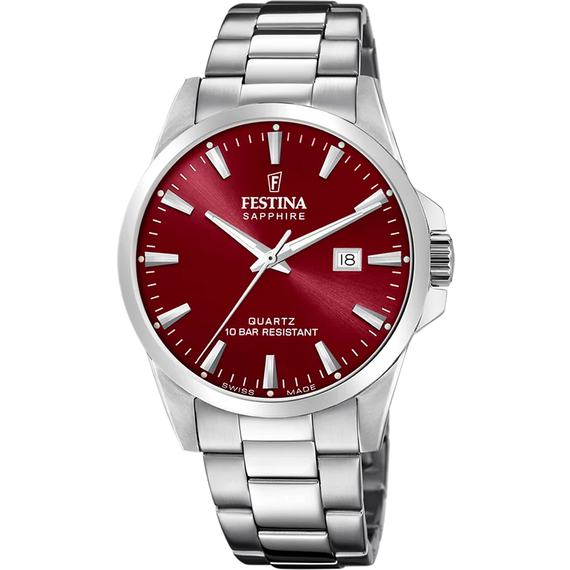 Festina Swiss Made Classic F20024/7 Herrenuhr • Edelstahlarmband • Schweizer Quarzwerk