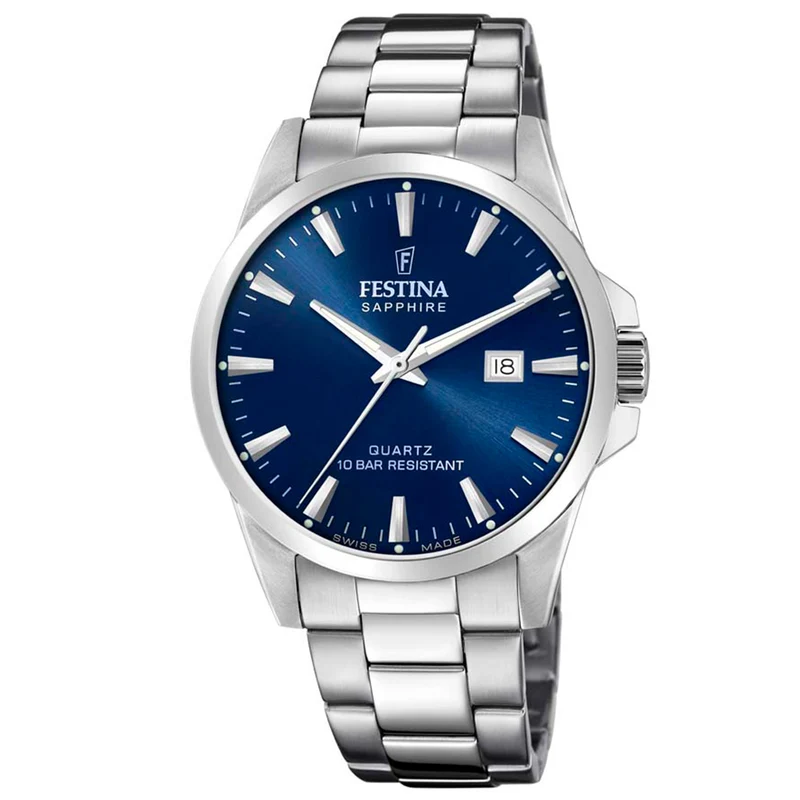 Festina F20024/3 Herrenuhr Blau • Saphirglas • 10 ATM Wasserdicht