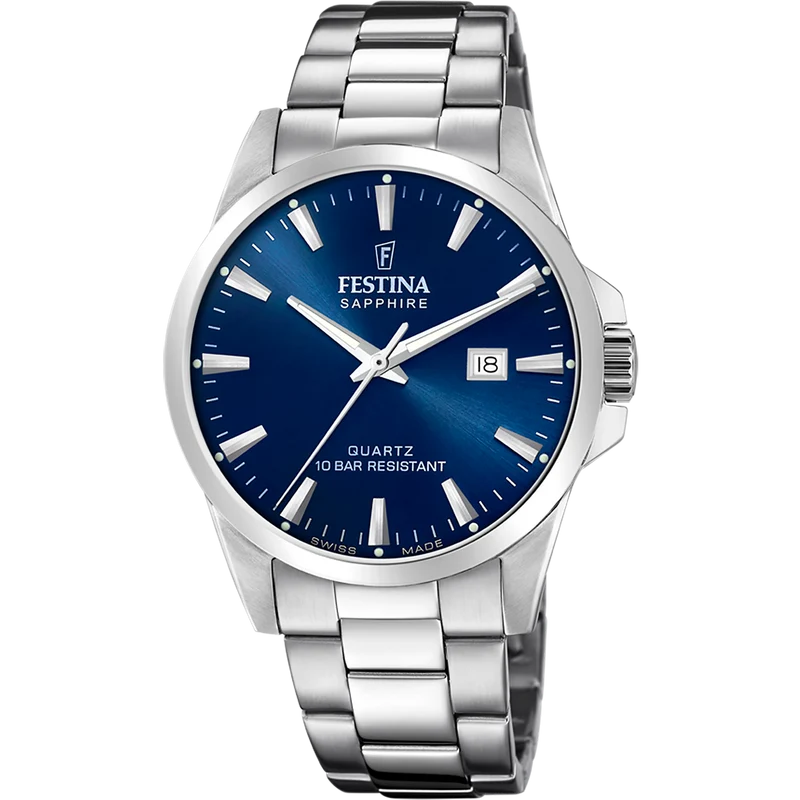 Festina F20024/3 Herrenuhr Blau • Saphirglas • 10 ATM Wasserdicht