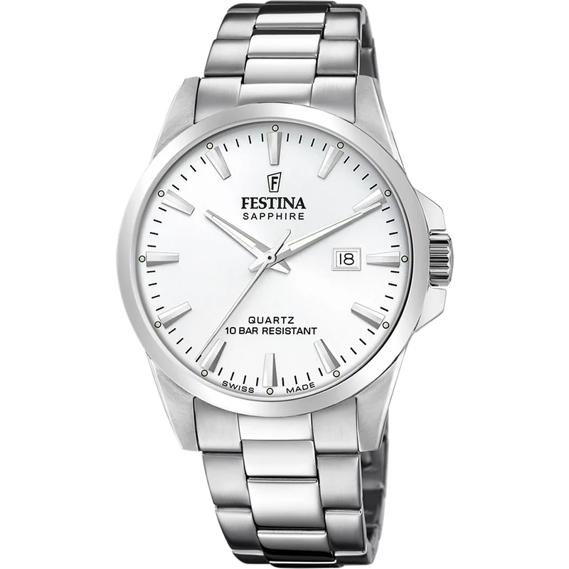 Festina Swiss Made F20024/2 Herrenuhr • Edelstahlgehäuse • Klassisches Design