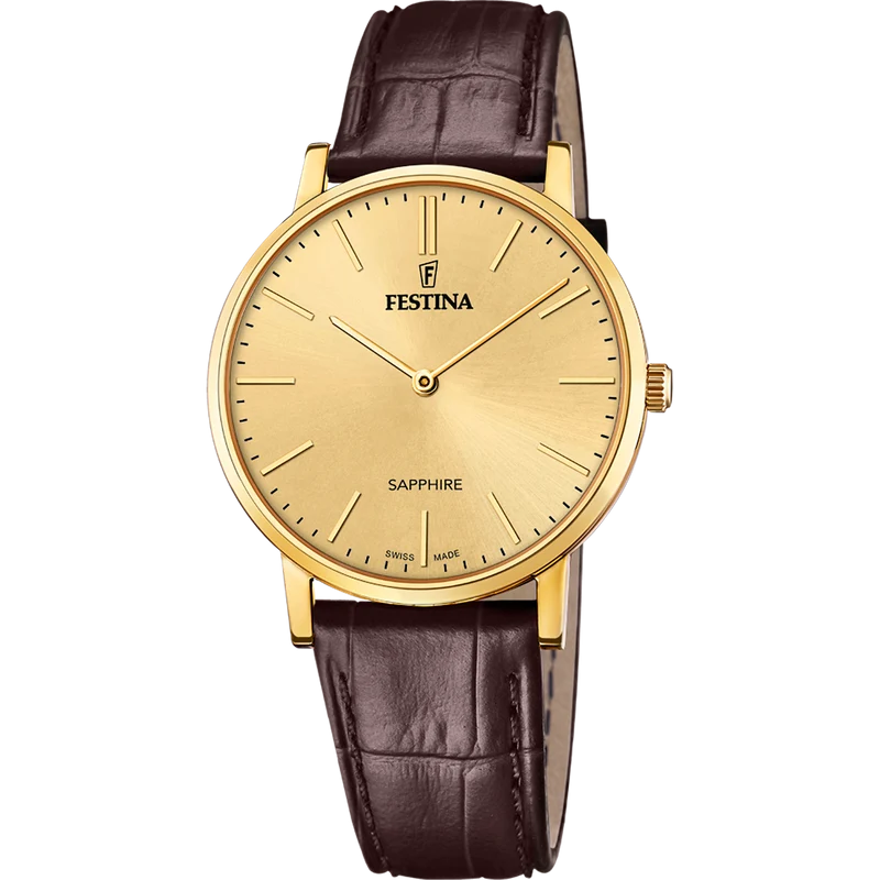 Festina F20016/2 Herrenuhr Braun/Goldfarben • Saphirglas • Schweizer Quarzwerk