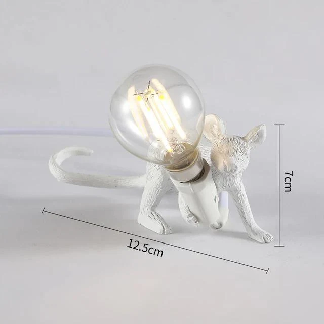 Tafellamp Muis met LED-verlichting Hars Decoratief Sculptuur Woonkamer Slaapkamer Nachtkastje Goud Wit | Sansoti