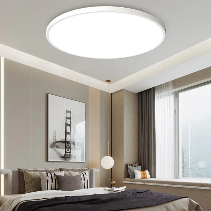 Ultradunne ronde plafondlamp LED dimbaar ⌀30/37/45cm zwart wit zilver goud modern strak design woonkamer | Sansoti