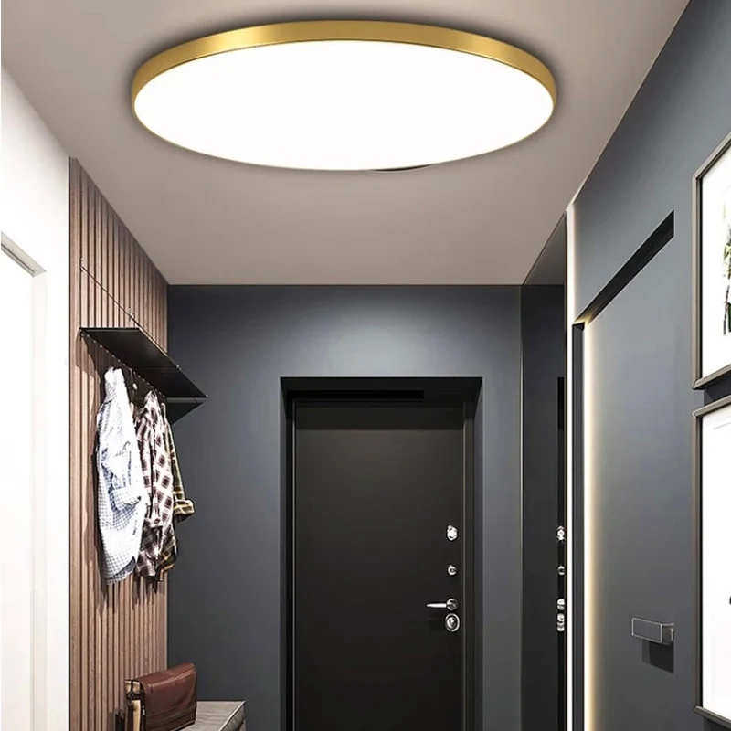 Ultradunne ronde plafondlamp LED dimbaar ⌀30/37/45cm zwart wit zilver goud modern strak design woonkamer | Sansoti