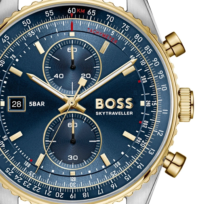 BOSS Skytraveller 1514346 Herren Armbanduhr • Elegantes Design • BOSS Qualität