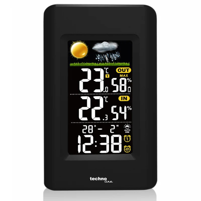 Digitales Thermometer / Hygrometer Wetterstation mit Außensensor - Technoline WS 6447