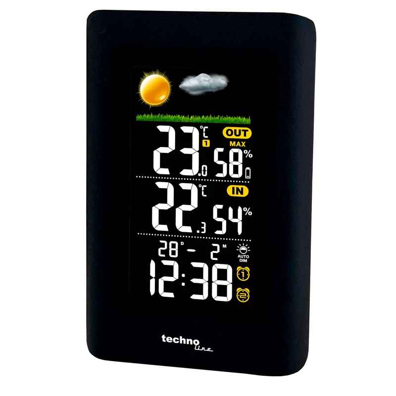 Digitales Thermometer / Hygrometer Wetterstation mit Außensensor - Technoline WS 6447