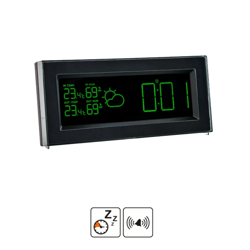 Wetterstation - Funkuhr - Datum - Wettervorhersage/-lage - Alarmfunktion - Technoline MA 10901