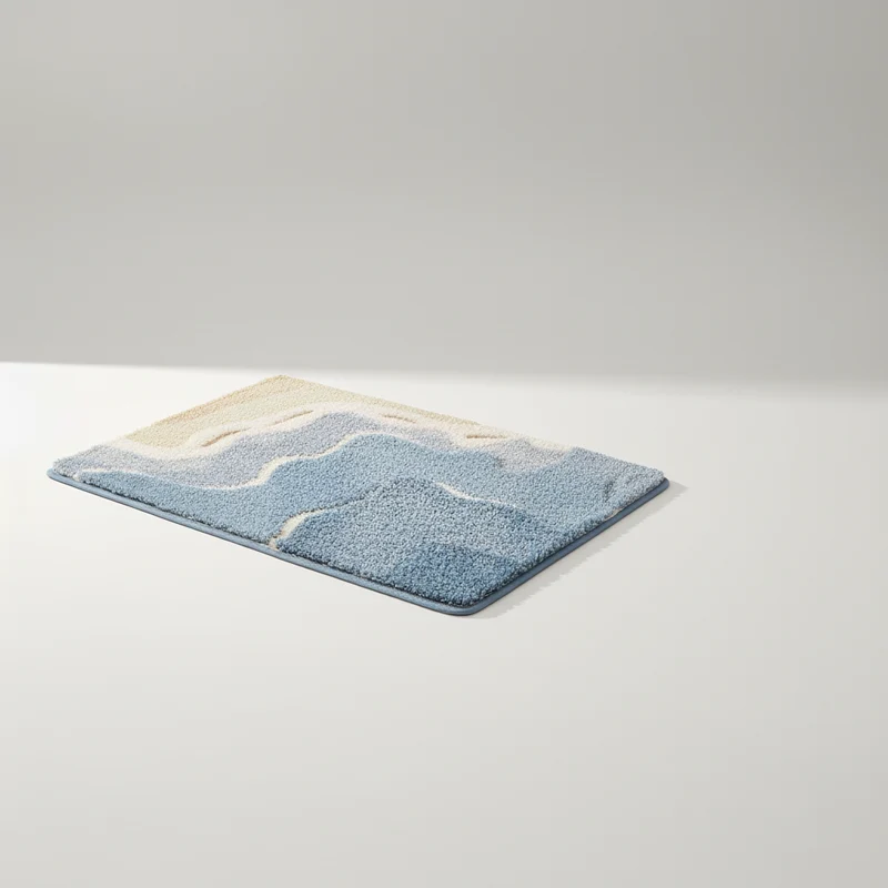Badmat Antislip Zacht Pluche Landschap Design 40x60 50x80 cm Scandinavisch Vloerkleed Douchemat Badkamer | Sansoti