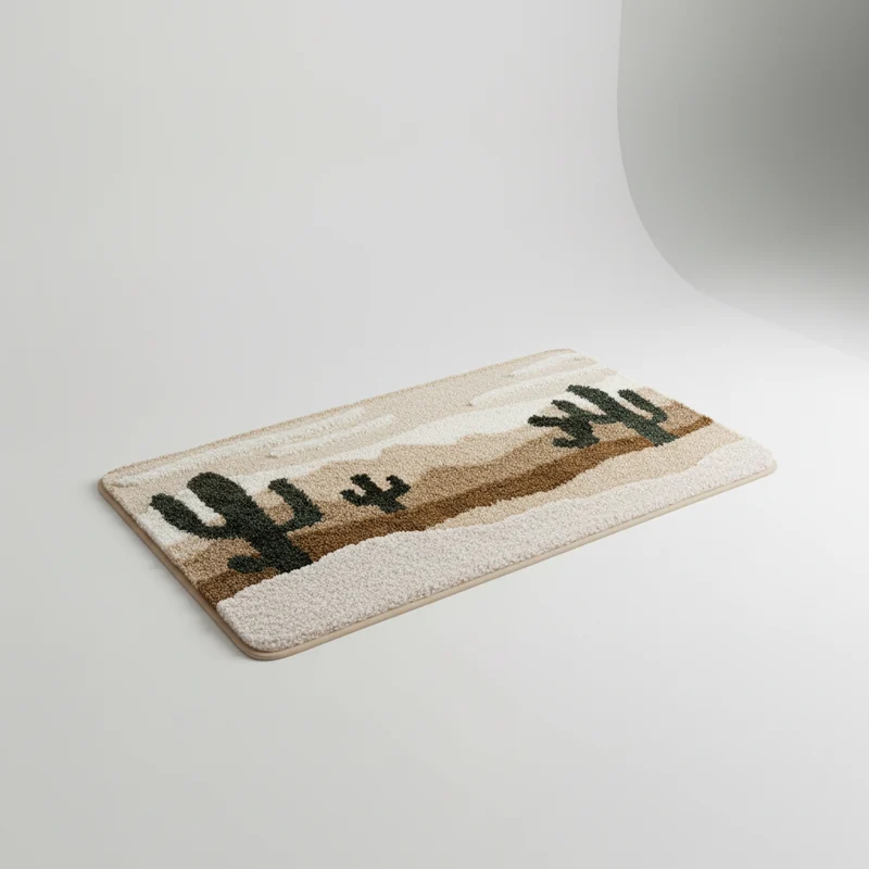 Badmat Antislip Zacht Pluche Landschap Design 40x60 50x80 cm Scandinavisch Vloerkleed Douchemat Badkamer | Sansoti