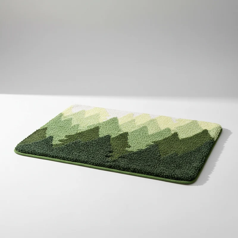 Badmat Antislip Zacht Pluche Landschap Design 40x60 50x80 cm Scandinavisch Vloerkleed Douchemat Badkamer | Sansoti