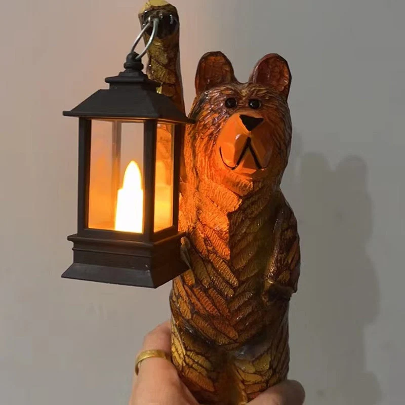 Sierlijke Staande Beerlantaarn met Zonne-energie Tuinverlichting Sfeer Led-lamp Buiten Waterbestendig | Sansoti
