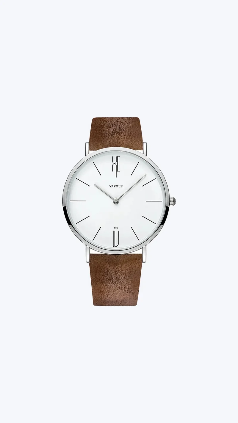 Herenhorloge Leren Band Quartz Uurwerk Klassiek Design Stijlvol Polshorloge Vintage Look Tijdloos Elegant | Sansoti