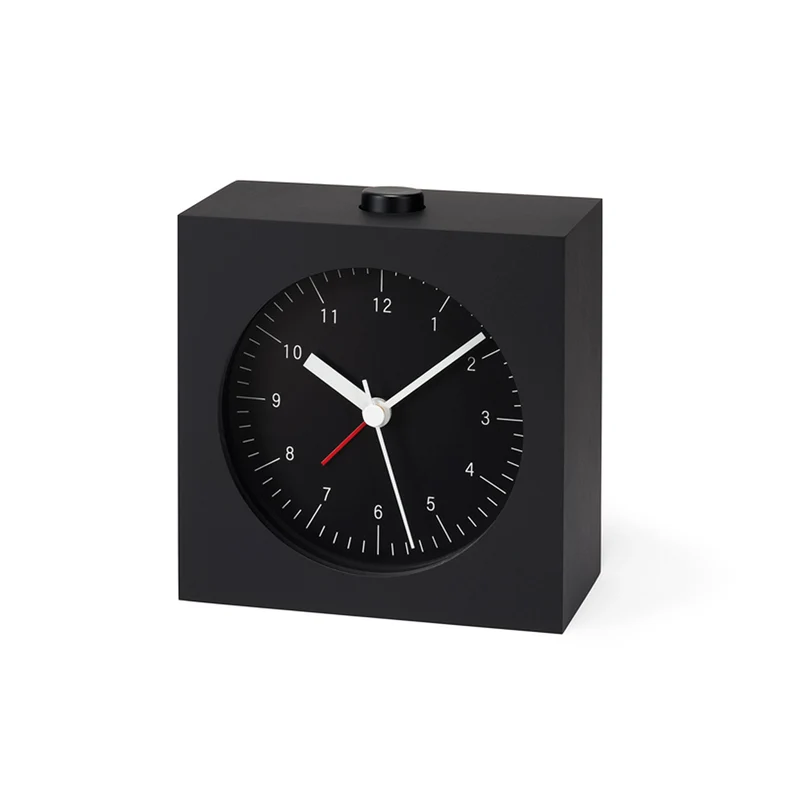Lemnos City Pop YK22-05-BK Wecker Schwarz • Sweep-Uhrwerk • Schlummerfunktion