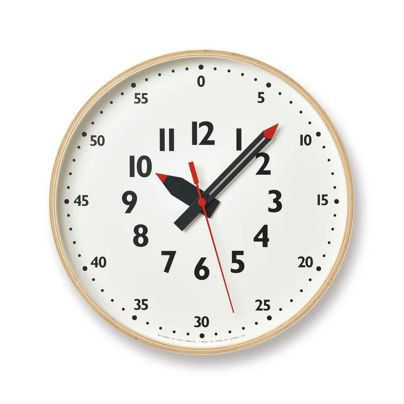 Lemnos fun pun clock YD14-08-M Wanduhr Naturholz • Montessori-Lernuhr • Ausgezeichnetes Design