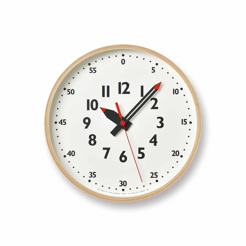 Lemnos fun pun clock YD14-08-S Wanduhr • Lernuhr für Kinder • Sperrholz-Gehäuse