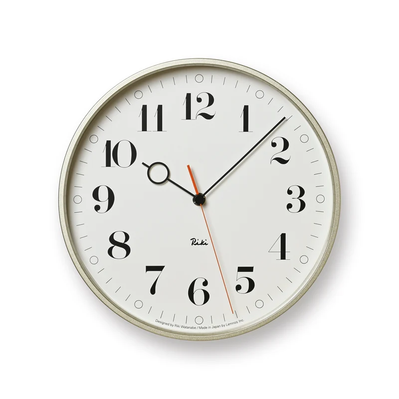 Lemnos Riki Ring Clock WR20-05-WH Wanduhr Weiß • Geräuschloses Sweep-Uhrwerk • Japanisches Design
