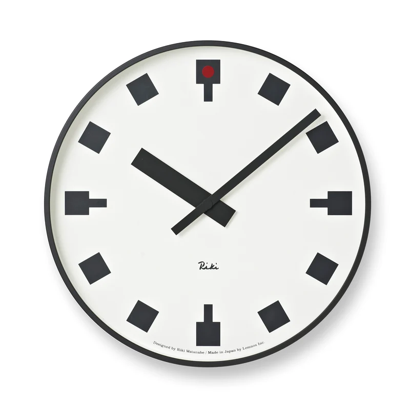 Lemnos Riki Hibiya no Tokei WR12-03 Wanduhr Weiß • Geräuschloses Quarzwerk • Japanisches Design