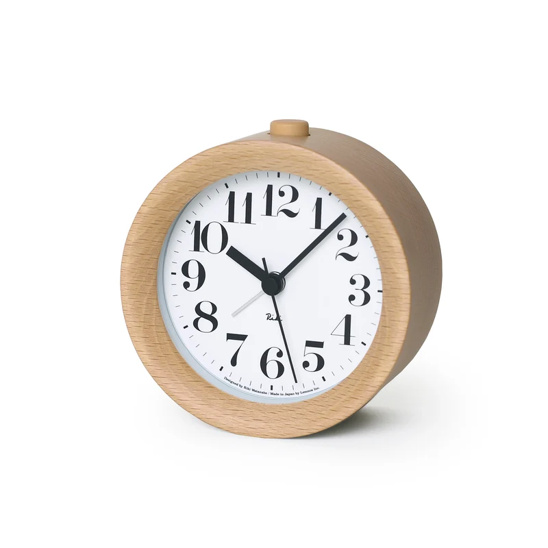 Lemnos Riki WR09-15-NT Wecker Natur • Geräuschloses Sweep-Uhrwerk • Snooze & Nachtlicht