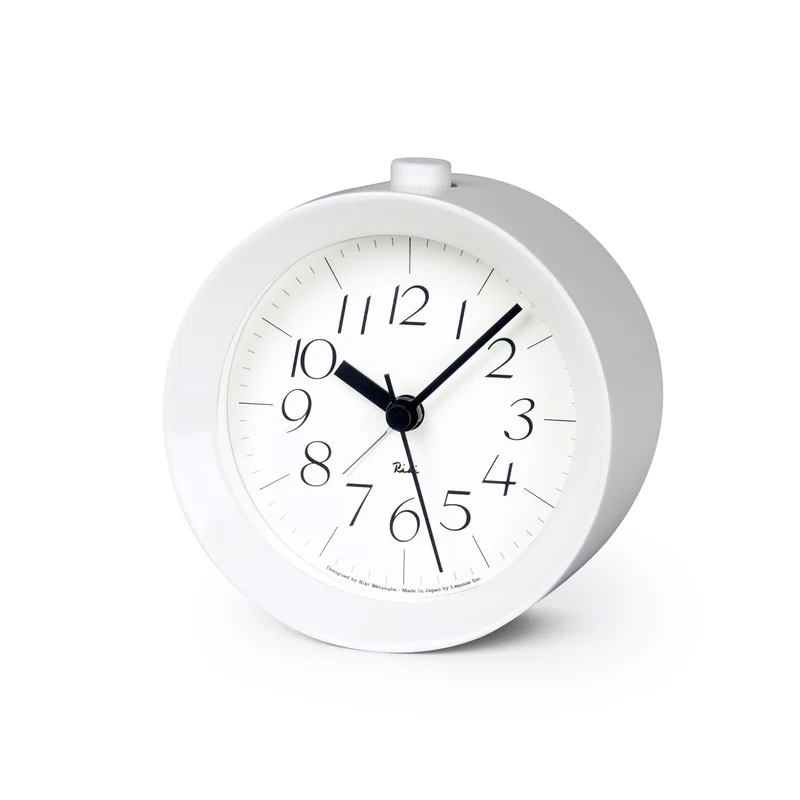 Lemnos Riki Alarm Clock WR09-14-WH Wecker Weiß • Geräuschloses Sweep-Uhrwerk • Snooze & Nachtlicht