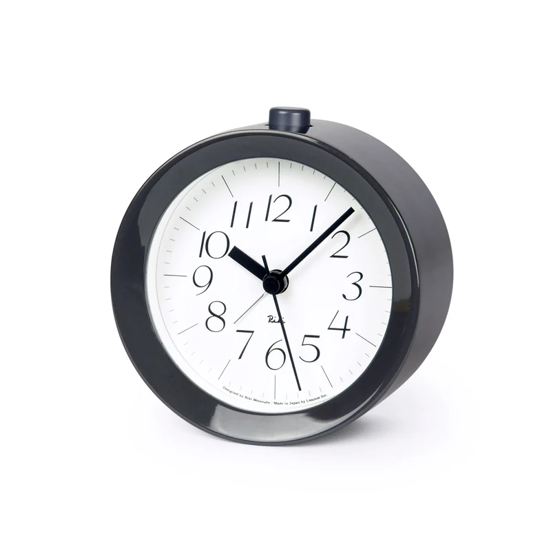 Lemnos Riki Alarm Clock Optima WR09-14-GY Wecker Grau • Geräuschloses Sweep-Uhrwerk • Snooze und Nachtlicht
