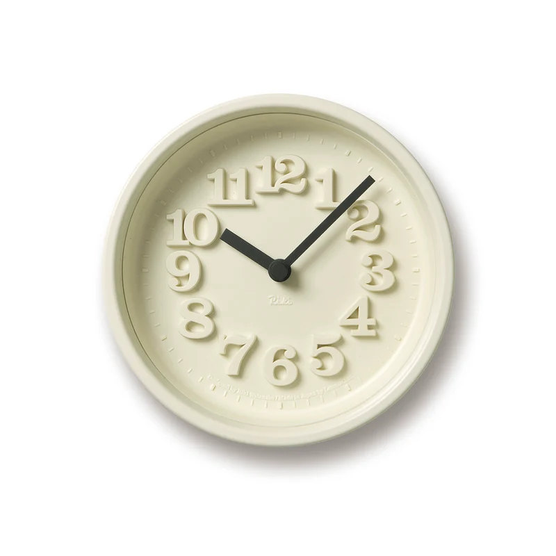 Lemnos Riki Chiisana Tokei WR07-15-IV Wanduhr Creme • Geräuschloses Quarzwerk • Japanischer Designklassiker
