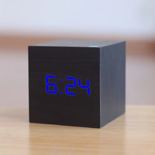 Digitale Spraakgestuurde LED-Wekker Kubusvorm Energiezuinig Bedtafel Bureau | Sansoti