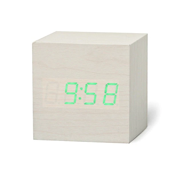 Digitale Spraakgestuurde LED-Wekker Kubusvorm Energiezuinig Bedtafel Bureau | Sansoti