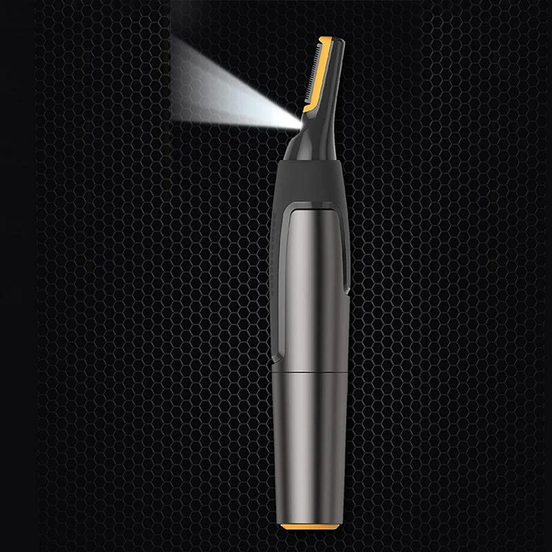 Elektrische Wenkbrauwknipper met LED-Verlichting Zwart voor Gezichtshaar Detailtrimmer Precisie Scheren Neus Oor Koteletten Contourentrimmer Oplaadbaar | Sansoti
