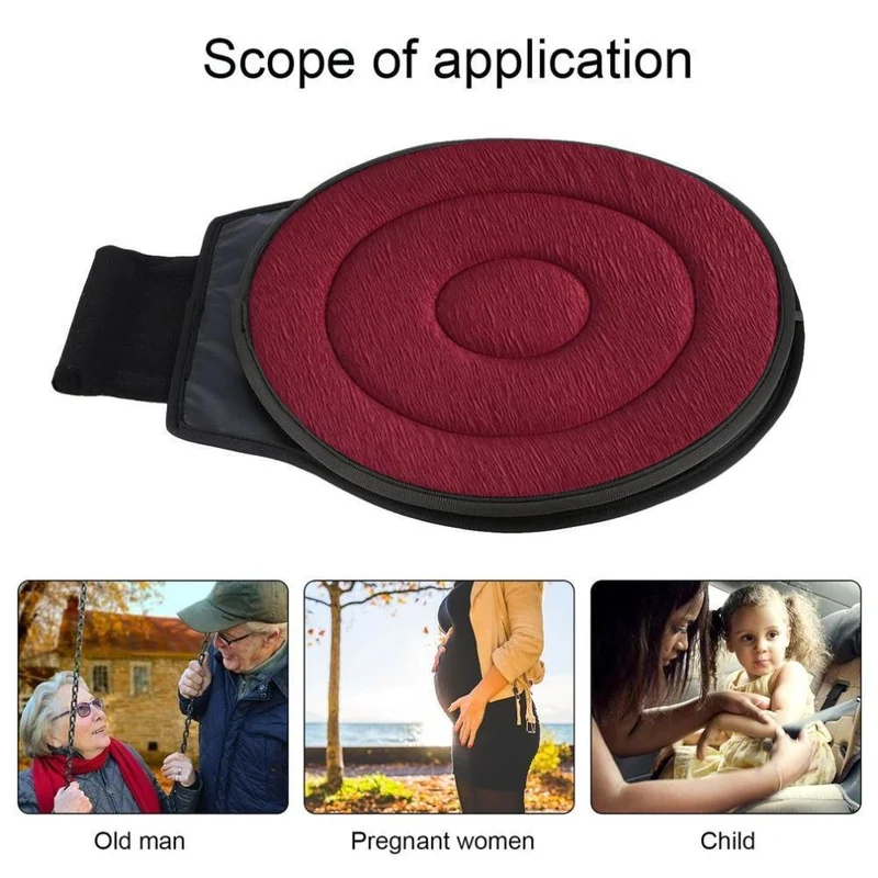 Draaibaar Zitkussen 360° Memory Foam Comfort Zwart Beige Koffie Rood Antislip voor Auto Kantoor Thuis Mobiliteitsondersteuning Ergonomische Zithulp | Sansoti