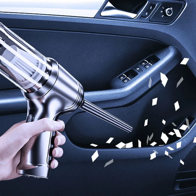 Draadloze Handstofzuiger Auto 120W Oplaadbaar met Blaas- en Zuigfunctie Compact Lichtgewicht 4 Opzetstukken Nat Droog Wasbaar Filter USB | Sansoti