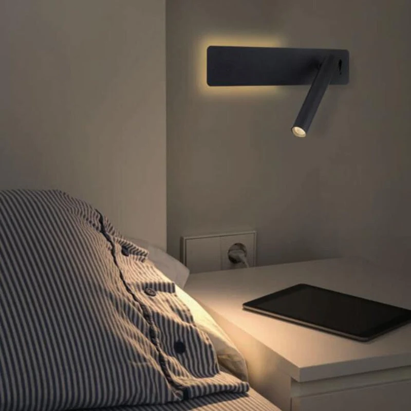 Wandlamp Leeslamp met Draaibare Arm | Warm LED Licht voor Bed en Leeshoek | Verstelbare Wandleeslamp Zwart of Wit | Sansoti