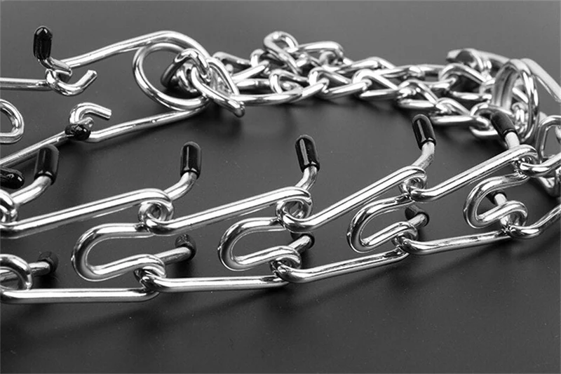 Correctieband Hond Verstelbaar met Gummitips Zwart voor Trainingscontrole | Anti-Trek Trainingsband Metaal met Veilige Pinnen | Sansoti