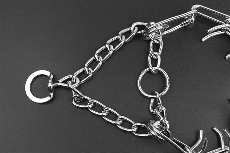 Correctieband Hond Verstelbaar met Gummitips Zwart voor Trainingscontrole | Anti-Trek Trainingsband Metaal met Veilige Pinnen | Sansoti