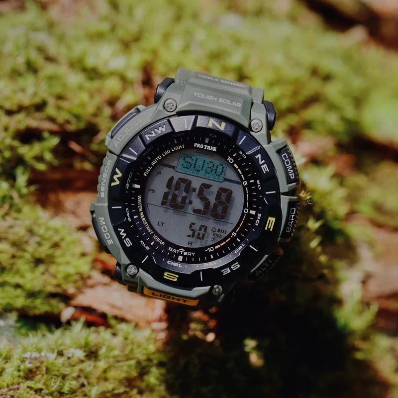 Casio Pro Trek PRG-340-3ER Herrenuhr • Tough Solar • Digital-Kompass