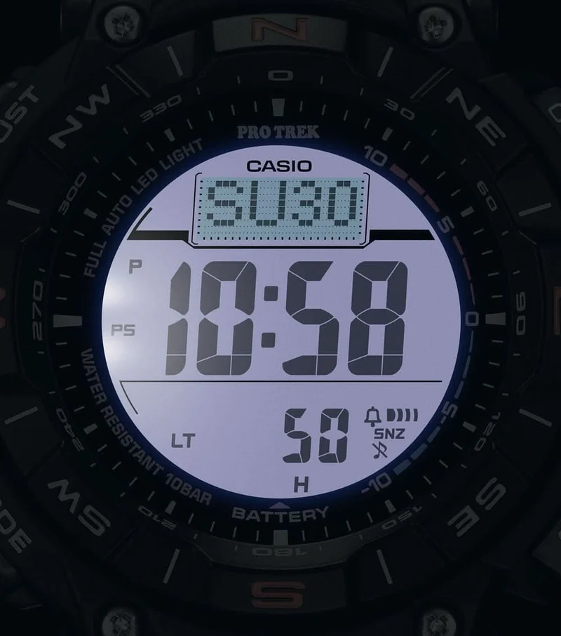 Casio Pro Trek PRG-340-1ER Herrenuhr • Tough Solar • Digital-Kompass
