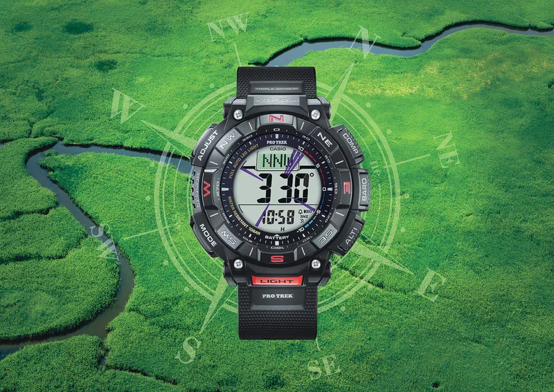 Casio Pro Trek PRG-340-1ER Herrenuhr • Tough Solar • Digital-Kompass