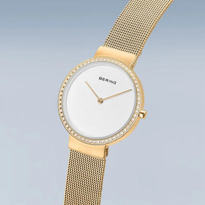 Bering Classic 14531-330 Damenuhr • Kratzfestes Saphirglas • Feines Milanaise-Armband