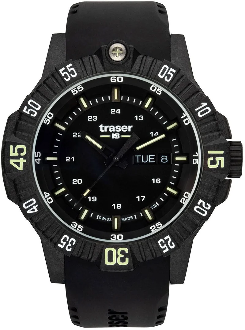 Traser P99 Q Tactical Black 110723 Herrenuhr • H3-Tritium • Saphirglas