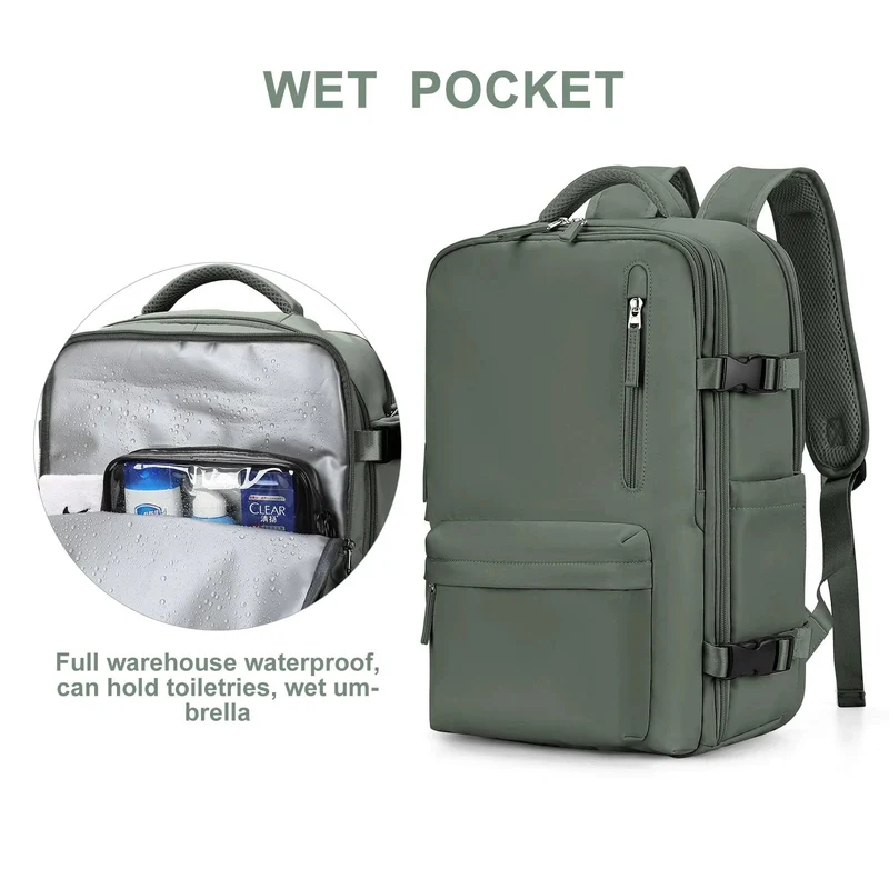 Grote Dames Reistas Waterdichte Wandelrugzak 35L Multifunctioneel met USB Poort | Sansoti