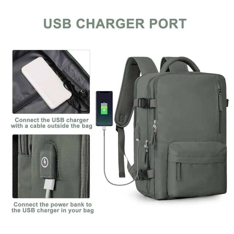 Grote Dames Reistas Waterdichte Wandelrugzak 35L Multifunctioneel met USB Poort | Sansoti