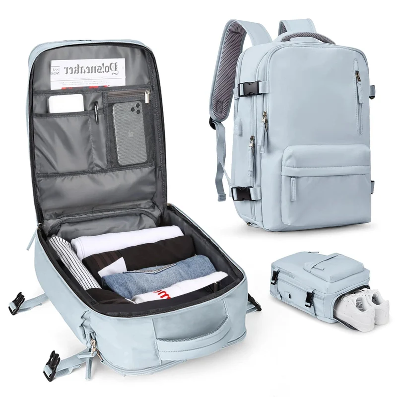 Grote Dames Reistas Waterdichte Wandelrugzak 35L Multifunctioneel met USB Poort | Sansoti